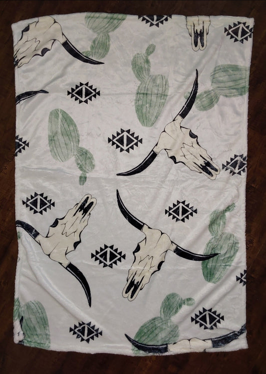 Green cactus adults blanket